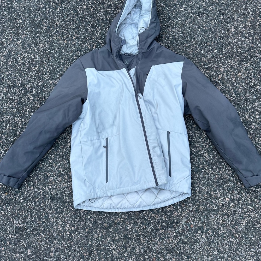 Champion Gray Raincoat Hooded Weather-Resistant